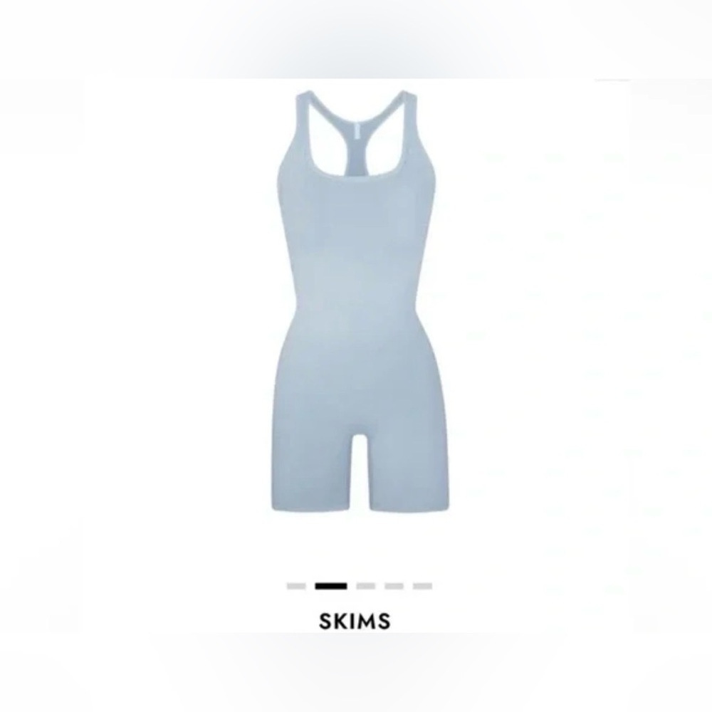 SKIMS Light Blue Racerback Sculpting Short Bodysuit